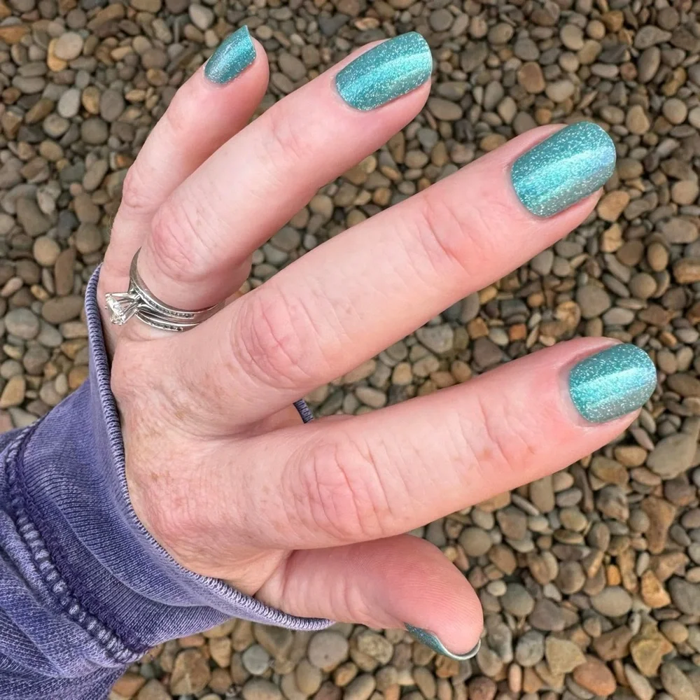 Color Street Timeless Turquoise-Glittery Teal Nail Strips - Picture 4 of 9